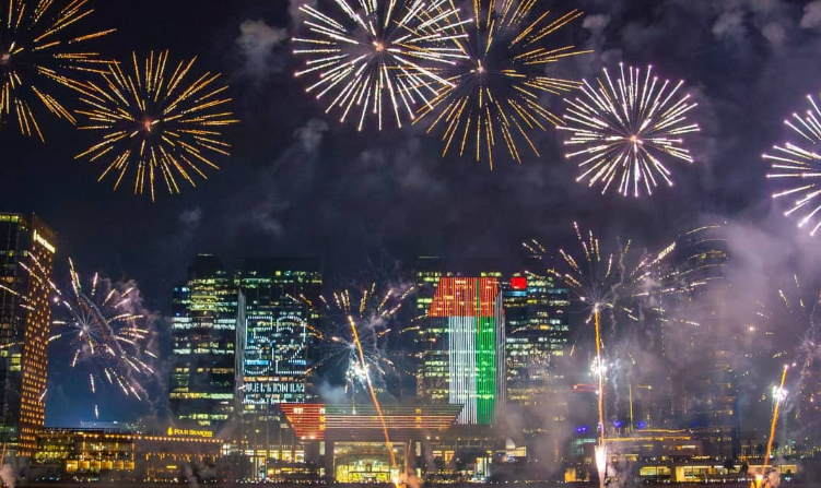 Abu Dhabi celebrated Eid Al Etihad in 2024 with spectacular fireworks that lit up the sky