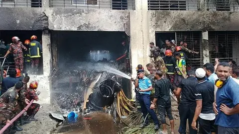 Bangladesh air force plane crashed 