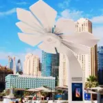 Solar powered palm tree providing WiFi and charging in Dubai public spaces