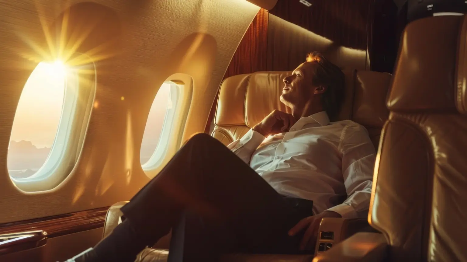 Emirates First Class suite with luxury features on a Dubai to USA flight