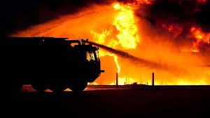 Fire at retail mall, Iraq