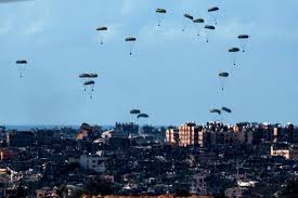 drop aid into Gaza