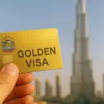 Rayad Group office building with UAE Golden Visa banner