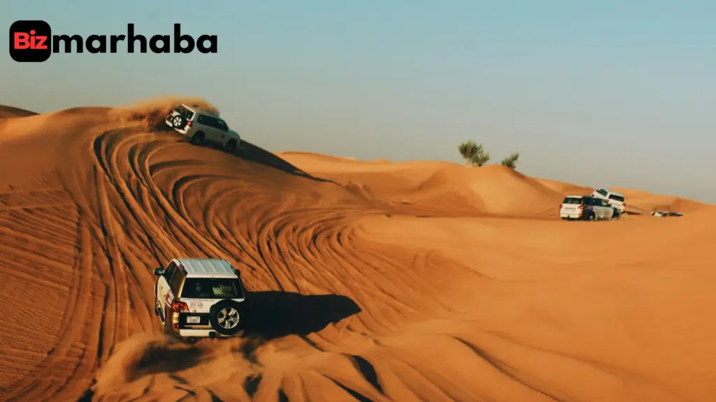 Desert safari Dubai timings guide with red dunes, desert camping Dubai, and tips on what to wear in Dubai desert safari.