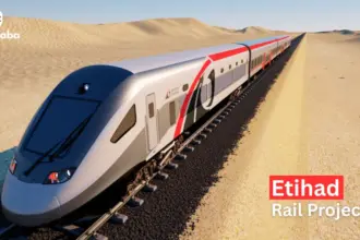 Etihad Rail project connects UAE cities with passenger services by 2026, including Dubai to Abu Dhabi train links.