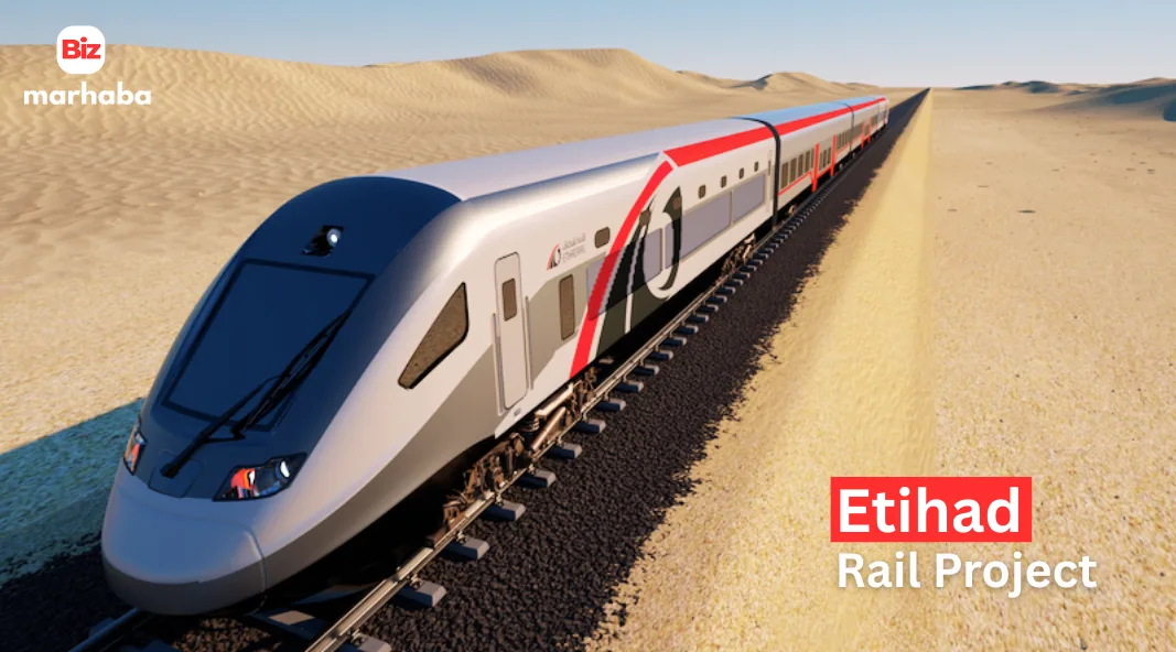 Etihad Rail project connects UAE cities with passenger services by 2026, including Dubai to Abu Dhabi train links.