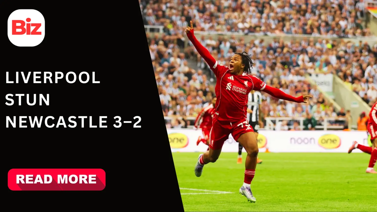 Newcastle vs Liverpool ends 3-2 as Rio Ngumoha scores a record-breaking late winner in a dramatic Premier League clash.